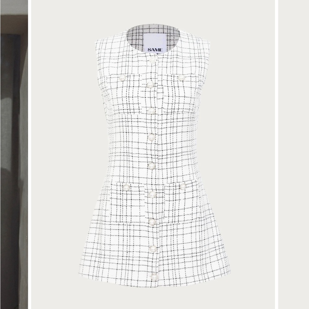 GRACE DRESS (WHITE TWEED) by SAME in Xs